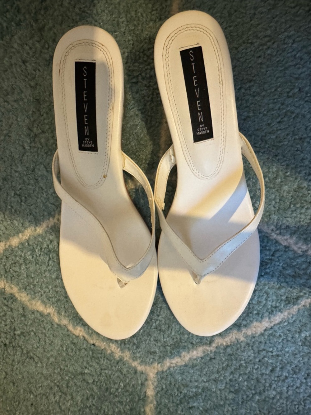 Steven By Steve Madden White Thong Slide Sandals